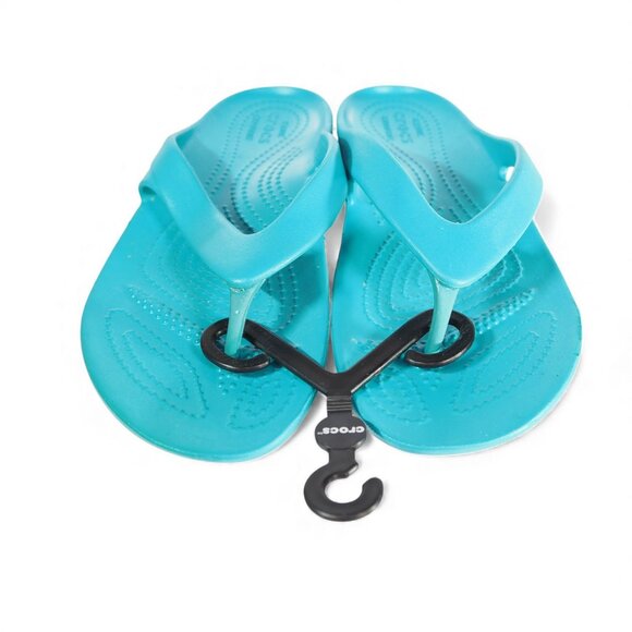 Crocs Kadee II Summer Thong Sandals Women's 6 Turquoise - Picture 4 of 6